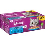 Whiskas Mega pakiranje 1+ Adult vrečke 48 x 85 g - Ribji izbor (losos, tuna, trska, ozimica) | Shoptok.si