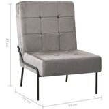  Stolica za opuštanje 65 x 79 x 87 cm svjetlosiva baršunasta | Eponuda.com