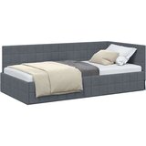 vidaXL Kutni okvir kreveta s uzglavljem Tamno siva 100 x 200 cm Baršun | shoptok.hr