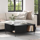 vidaXL Klubska miza Črni hrast 80 x 80 x 36.5 cm Konstruiran les | Shoptok.si