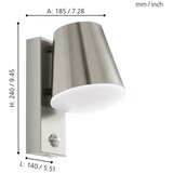 Eglo Caldiero spoljna zidna lampa/1, e27, sa senzorom, čelik/bela | Eponuda.com