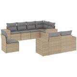 Maison Chic Seti vrtnega pohištva - Vrtna garnitura - Vrtni pohištvo set 8-delna z blazinami bež poli ratan, (21800315) | Shoptok.si