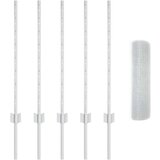 vidaXL varjena žična ograja z 5 U-stubci srebrne barve 0.8x10 m jeklo | Shoptok.si