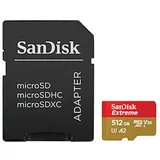 Sandisk spominska kartica Extreme microSDXC 512GB + SD Adapter 190MB/s &amp; 130MB/s A2 C10 V30 UHS-I U3