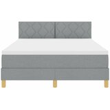  LED Box Spring Krevet Svijetlo siva 140 x 190 cm tkanina | shoptok.hr