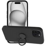  Gumijasti / gel etui Silicone Ring za Apple iPhone 15 (6.1") - črni | Shoptok.si