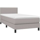  Box spring postelja z vzmetnico LED sv. siva 100x200 cm blago, (20723965) | Shoptok.si