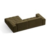 Cosmopolitan Design Kaki zelena žametna kotna sedežna garnitura (desni kot/z ležalnikom) Chicago – | Shoptok.si