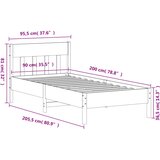  Okvir kreveta bez madraca 90 x 200 cm od masivne borovine | shoptok.hr