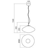  Redo 01-1619 - Luster na kablu ABSOLUTE 1xE27/42W/230V siva | Eponuda.com