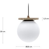 Kave Home Bela viseča svetilka s steklenim senčnikom ø 20 cm Malachi – | Shoptok.si