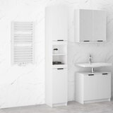 Maison Chic Kopalniška omarica - Kopalniški kabinet visok sijaj bela 32x34x188,5 cm konstr. les, (21794422) | Shoptok.si