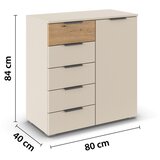 Premium Living Komoda Ellmau, Barva Šampanjca, Barva Hrasta | Shoptok.si