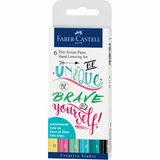 Faber-castell Flomastri Pitt Artist Pen Hand Lettering - 6 kosov, pastelni komplet