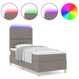 Box LED Box Spring Postelja z vzmetnico Taupe 100 x 200 cm blago, (5000127980) | Shoptok.si