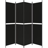 Sobna pregrada s 4 panela crna 200 x 200 cm od tkanine | Eponuda.ba
