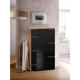 MID.YOU komoda, črna, barve hrasta | Shoptok.si
