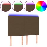Maison Chic LED Posteljno vzglavje - Vzglavna omarica - Nočna omarica temno rjavo 144x5x118/128 cm blago, (21712205) Cene