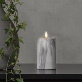 Star Trading Siva in bela betonska LED sveča Flamme Marble, višina 15 cm | Shoptok.si