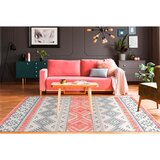 Kayoom RAVNO TKANA PREPROGA 160/230 cm taftano siva, barve korale | Shoptok.si