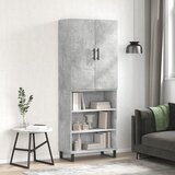 vidaXL Visoka komoda betonsko siva 69,5x34x180 cm inženirski les | Shoptok.si