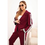 Kesi Włoski Women's set with viscose, featuring piping and a sports jacket plum Cene