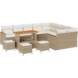 vidaXL Vrtna sedežna garnitura 13 pcs Bež poli ratan, (5000143911) | Shoptok.si
