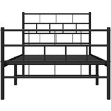 Metalni okvir kreveta uzglavlje i podnožje crni 100x200 cm | shoptok.hr