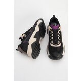 Marjin Women's High-Sole Sneaker Lace-Up Leopard Detail Sneakers Desya black. | Shoptok.si