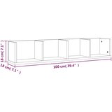  Zidna polica za CD-ove boja dimljenog hrasta 100x18x18cm drvena | shoptok.hr