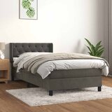 Box spring krevet s madracem tamnosivi 80 x 200 cm baršunasti | shoptok.hr
