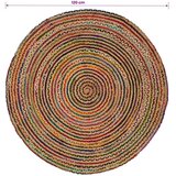  Tepih za područje Šareni Ø 120 cm Juta - Šareni 120 cm | shoptok.hr