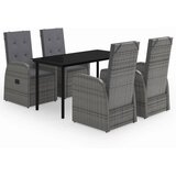  5-dijelni vrtni blagovaonski set s jastucima sivi | shoptok.hr