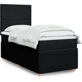 vidaXL Box spring postelja z vzmetnico črna 100x200 cm blago | Shoptok.si