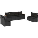 vidaXL 8-dijelni set vrtnih sofa od poliratana s jastucima crni | shoptok.hr