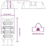  Tunelski šator s krovom Plava i siva 740 x 370 x 220 cm | shoptok.hr