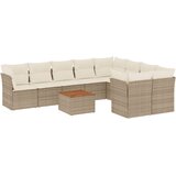  10-dijelni set vrtnih sofa s jastucima bež od poliratana | shoptok.hr
