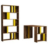 Hanah home lima - walnut, yellow walnutyellow study desk & bookshelf polica za knjige | ePonuda.com