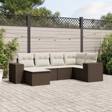  6-dijelni set vrtnih sofa od poliratana s jastucima smeđi | shoptok.hr