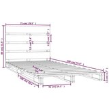 Posteljni okvir črn 75x190 cm trdna borovina 2FT6, (20738912) | Shoptok.si