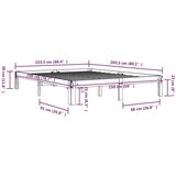  Posteljni okvir bel iz trdnega lesa 150x200 cm 5FT, (20601694) | Shoptok.si