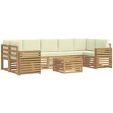  Set vanjskih sofa 8 kom. Bijela i krem Poliester | shoptok.hr