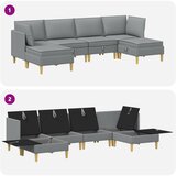  Modularni set sofe sa skladištem 6 pcs Svjetlosiva Tkanina | shoptok.hr