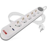 Emos Kabl produžni 1,5mm2 belo-sivi sa prekidačem 1×usb-a + 1×usb-c fast charge 3m/5r emos p1523fc ( 3811 ) Cene