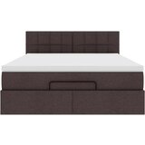  Otomanska postelja z vzmetnico & LEDs rjav 140x190 cm blago, (22011818) | Shoptok.si