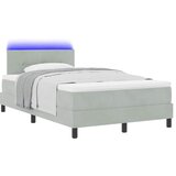  LED Box Spring Krevet Svijetlo siva 120 x 200 cm Baršun | Eponuda.ba