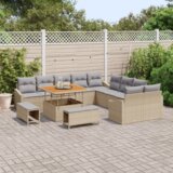  Vrtna garnitura - 13-dijelni set vrtnih sofa s jastucima bež poli ratan akacija | shoptok.hr