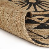 Maison Chic Preproga, Rug iz jute s črnim potiskom ročno izdelana 120 cm, (22121257) | Shoptok.si