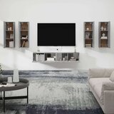  6-dijelni set TV ormarića sivog sonome konstruirano drvo | shoptok.hr