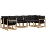 vidaXL Zunanja garnitura za sedenje z blazino 7 pcs Bela in črna, (5000280907) | Shoptok.si